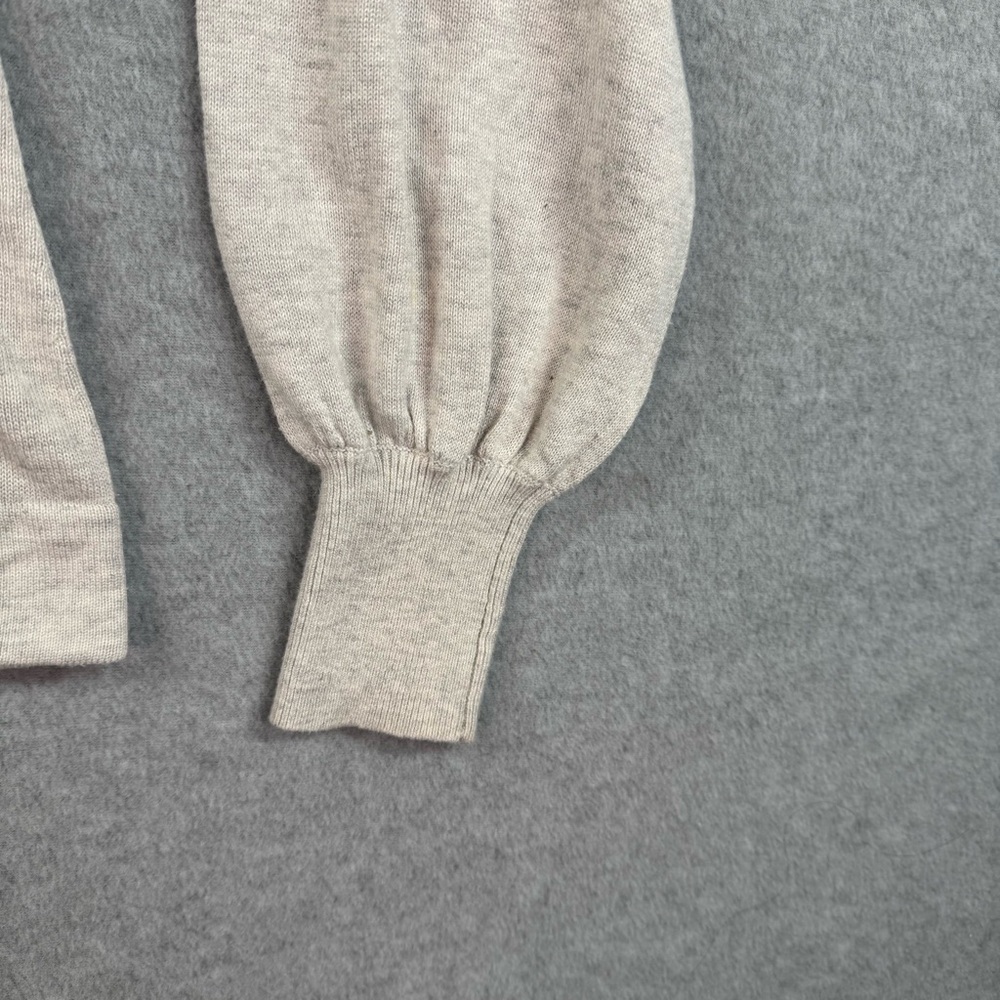 LILLA P Rib Trim Puff Sleeve Sweater Heather Gray Size XS Cotton Modal‎ - Picture 5 of 14